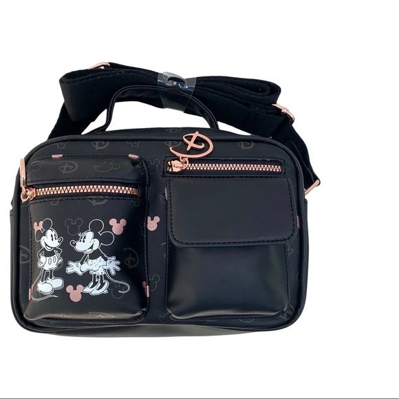 Disney Womens Black Disney Mickey & Minnie Mouse 2 In 1 Crossbody Bag One Size - Picture 9 of 14